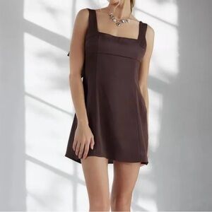 Urban Outfitters BRAND NEW brown silk mini dress